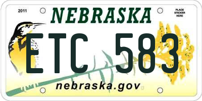 NE license plate ETC583