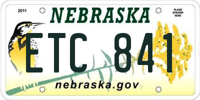 NE license plate ETC841