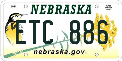 NE license plate ETC886