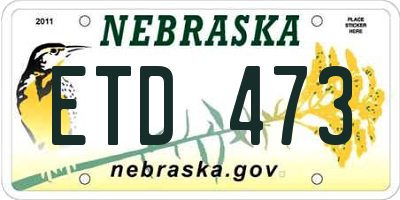 NE license plate ETD473