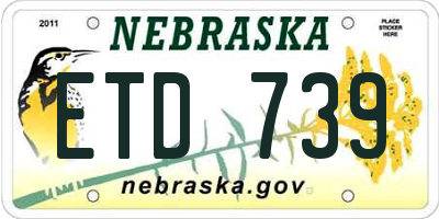 NE license plate ETD739