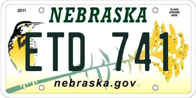 NE license plate ETD741