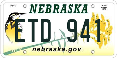 NE license plate ETD941