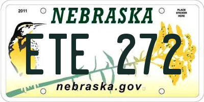 NE license plate ETE272