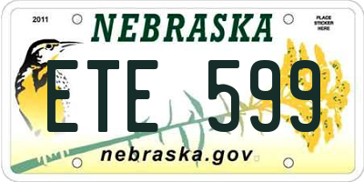 NE license plate ETE599