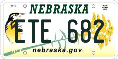 NE license plate ETE682