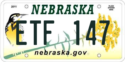 NE license plate ETF147