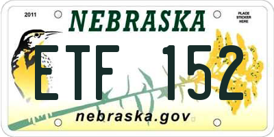 NE license plate ETF152
