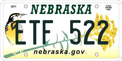 NE license plate ETF522
