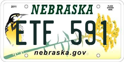 NE license plate ETF591