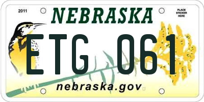 NE license plate ETG061