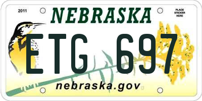 NE license plate ETG697