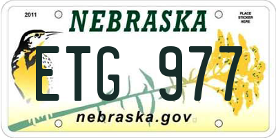 NE license plate ETG977
