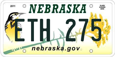 NE license plate ETH275