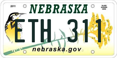 NE license plate ETH311