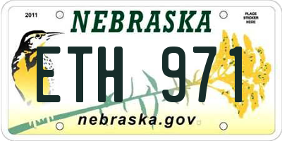 NE license plate ETH971
