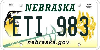 NE license plate ETI983