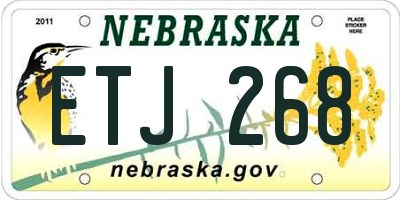 NE license plate ETJ268