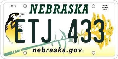 NE license plate ETJ433