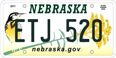 NE license plate ETJ520