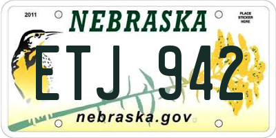 NE license plate ETJ942