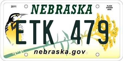 NE license plate ETK479