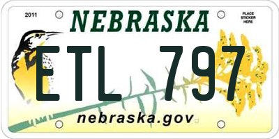 NE license plate ETL797