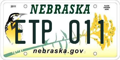 NE license plate ETP011