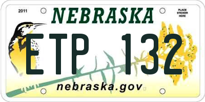 NE license plate ETP132