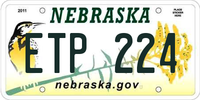 NE license plate ETP224