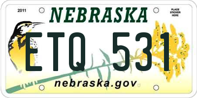 NE license plate ETQ531
