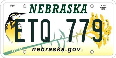 NE license plate ETQ779