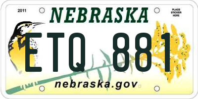NE license plate ETQ881