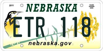 NE license plate ETR118