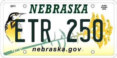 NE license plate ETR250