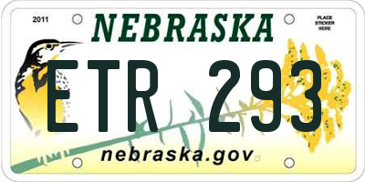 NE license plate ETR293