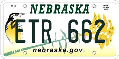 NE license plate ETR662