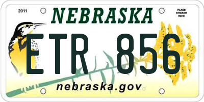 NE license plate ETR856
