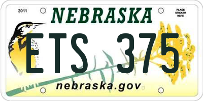 NE license plate ETS375