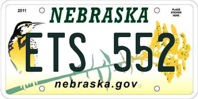 NE license plate ETS552