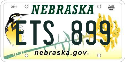 NE license plate ETS899