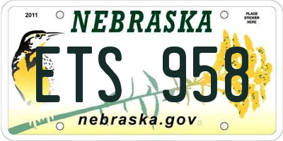 NE license plate ETS958