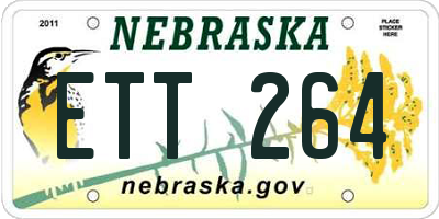 NE license plate ETT264