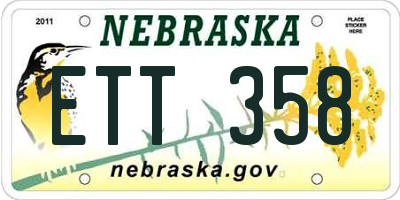 NE license plate ETT358