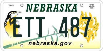 NE license plate ETT487