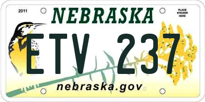 NE license plate ETV237