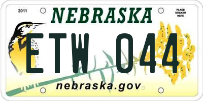 NE license plate ETW044