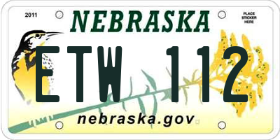 NE license plate ETW112