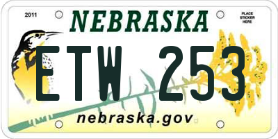 NE license plate ETW253