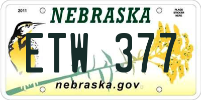 NE license plate ETW377